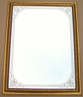 Зеркало 60х77 в раме итальянский багет - цвет темное золото
